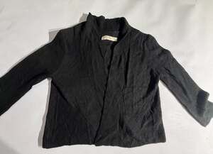 Faded Glory Black Shrug Cardigan S (4-6) Open Front Knit Y2K Minimalist